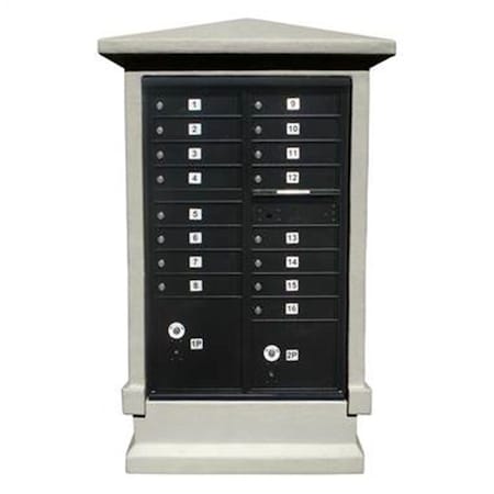 Easy-To-Organize Estateview Stucco Cluster Box Unit Mailbox Center Column with Short Pedestal - Non Painted EA3740605